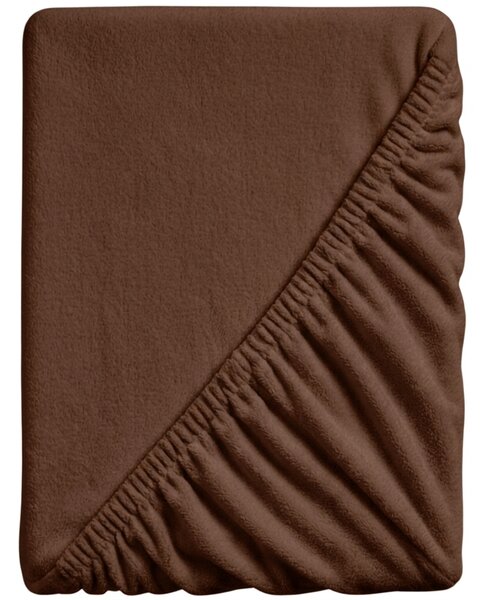 Prześcieradło z mikropluszu SOFT BRONE 90x200 cm brązowe