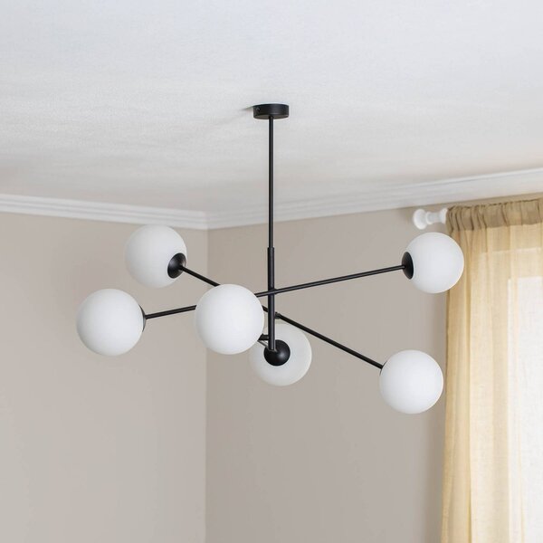 Lampa sufitowa Linear EMIBIG LIGHTING, możliwość ściemniania, czarny, salon / jadalnia, metal, nowoczesny