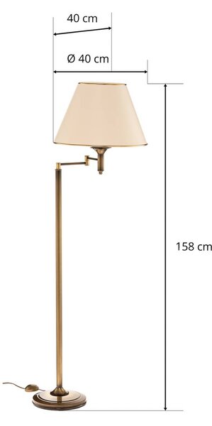 Lampa stojąca Birmingham Jupiter, brązowy / mosiężny, salon / jadalnia, tworzywo sztuczne, antyczny