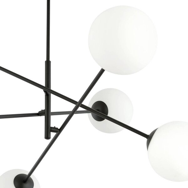 Lampa sufitowa Linear EMIBIG LIGHTING, możliwość ściemniania, czarny, salon / jadalnia, metal, nowoczesny