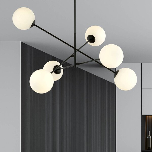 Lampa sufitowa Linear EMIBIG LIGHTING, możliwość ściemniania, czarny, salon / jadalnia, metal, nowoczesny