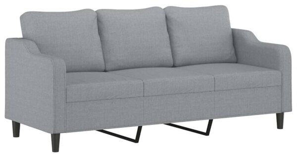Sofa 3-osobowa, jasnoszara, 180 cm, tapicerowana tkaninÄ