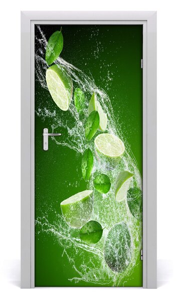 Naklejka na drzwi do domu samoprzylepna Limonki