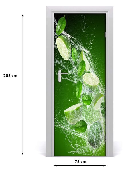 Naklejka na drzwi do domu samoprzylepna Limonki