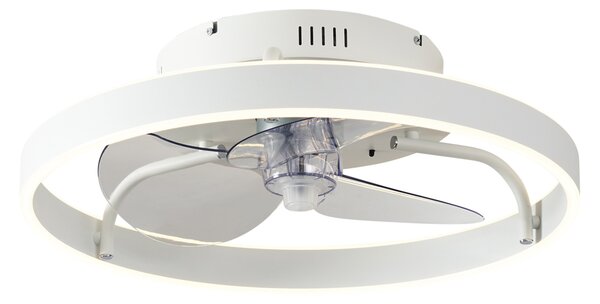 Wentylator sufitowy biały 50 cm z LED z funkcją ściemniania i pilotem - Maddy