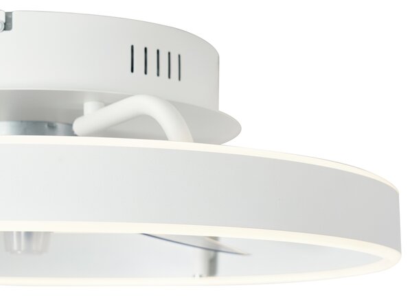 Wentylator sufitowy biały 50 cm z LED z funkcją ściemniania i pilotem - Maddy