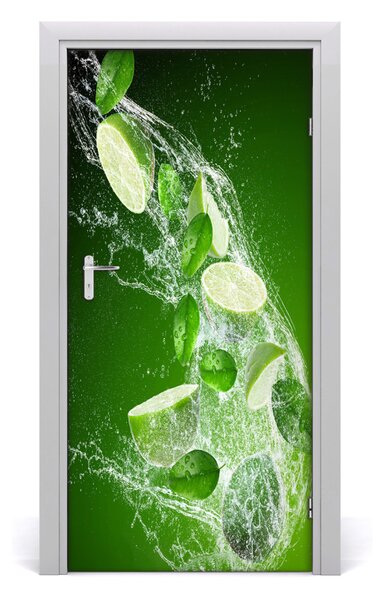 Naklejka na drzwi do domu samoprzylepna Limonki