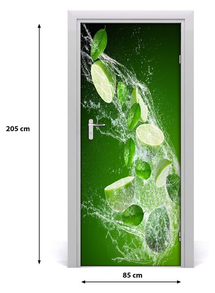 Naklejka na drzwi do domu samoprzylepna Limonki