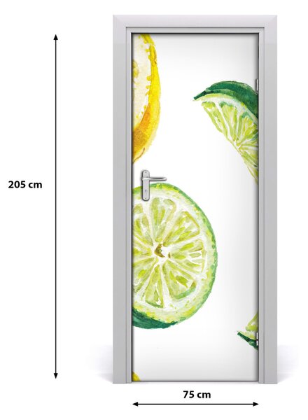 Naklejka na drzwi samoprzylepna Limonki i cytryny