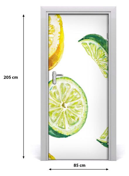 Naklejka na drzwi samoprzylepna Limonki i cytryny