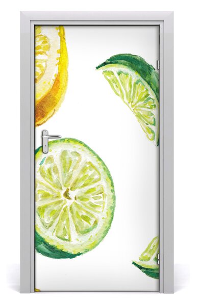 Naklejka na drzwi samoprzylepna Limonki i cytryny