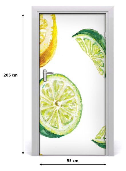 Naklejka na drzwi samoprzylepna Limonki i cytryny