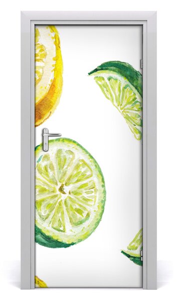 Naklejka na drzwi samoprzylepna Limonki i cytryny