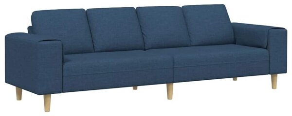 Nowoczesna sofa z podÅokietnikami i ottomanami w kolorze niebieskim, 4-osobowa