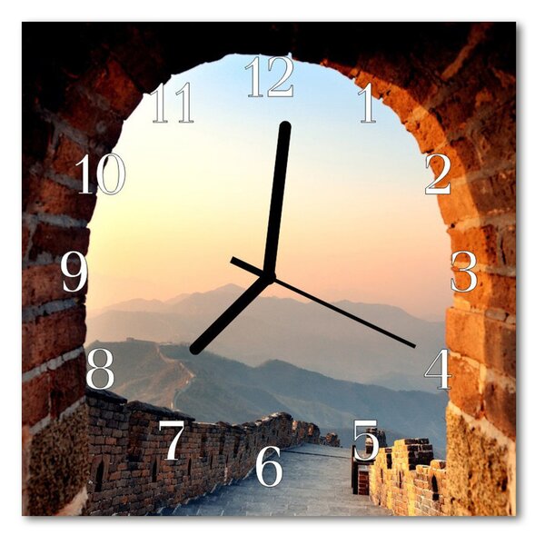 Zegar szklany kwadratowy Wielki mur chiński