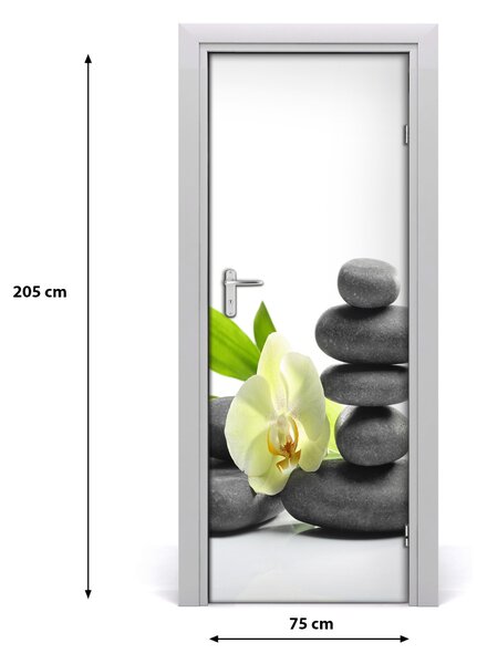 Naklejka samoprzylepna okleina Orchidea i kamienie