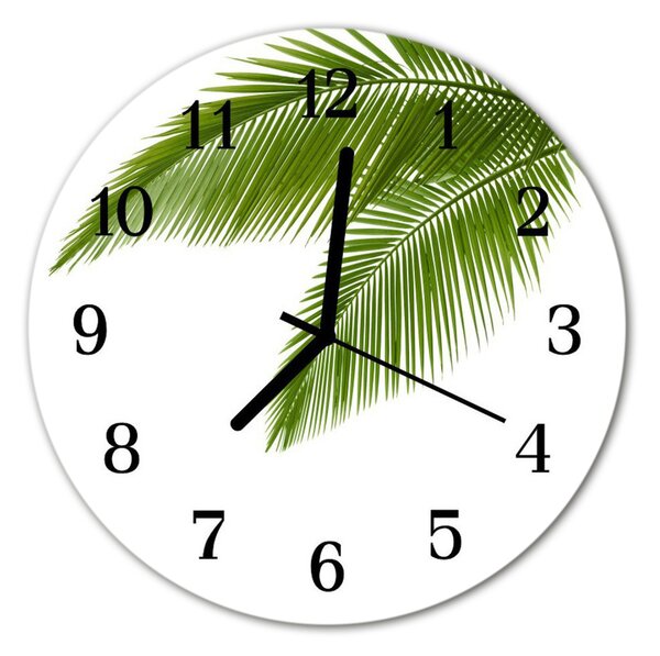 Zegar ścienny okrągły Palmy liście