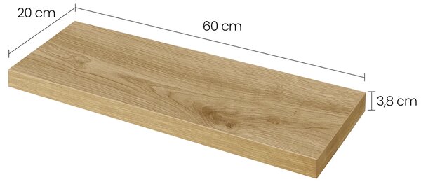 Samowisząca półka 60 cm dąb artisan C6-N74