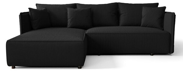 Czarna rozkładana nowoczesna sofa narożna M6-D12