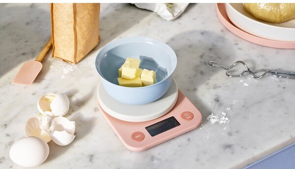 Biała plastikowa cyfrowa waga kuchenna Foodie – RIG-TIG