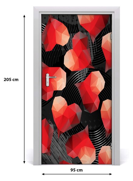 Naklejka fototapeta na drzwi Geometryczne serca