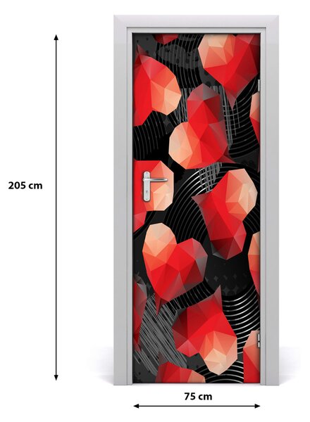 Naklejka fototapeta na drzwi Geometryczne serca