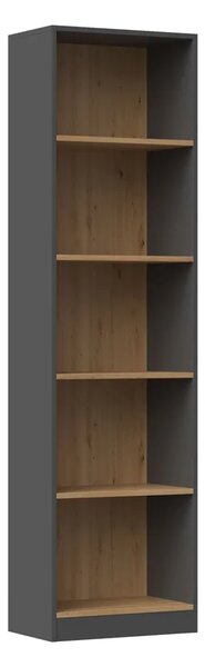 Wysoki otwarty regał dąb artisan + antracyt N6-R02