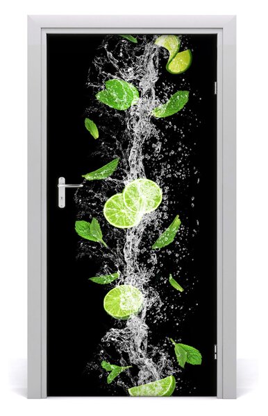 Naklejka na drzwi do domu samoprzylepna Limonki