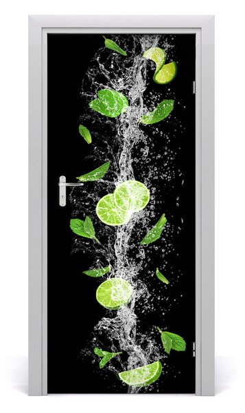 Naklejka na drzwi do domu samoprzylepna Limonki