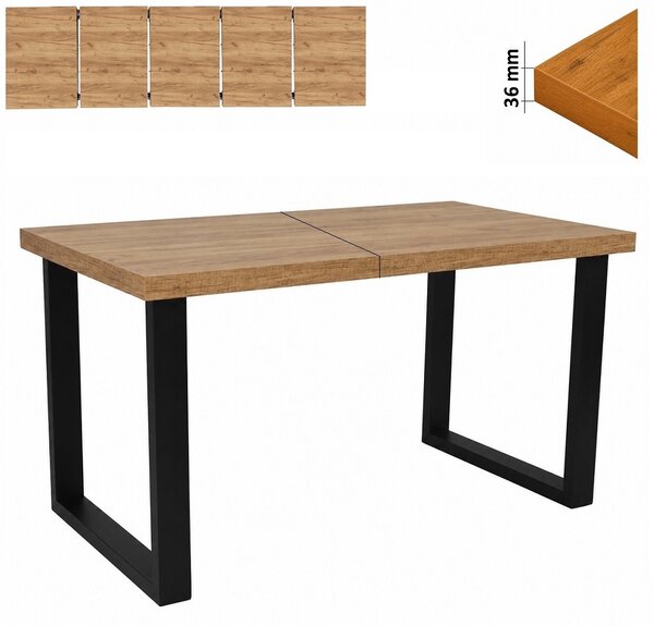Stół 60x80/230 cm prostokątny rozkładany, nogi Metalowe „ U ” I ArtDHome
