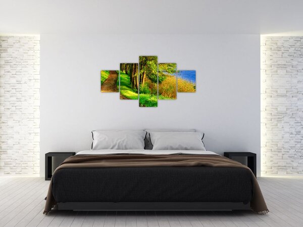 Obraz szlaku wzdłuż wody (125x70 cm)