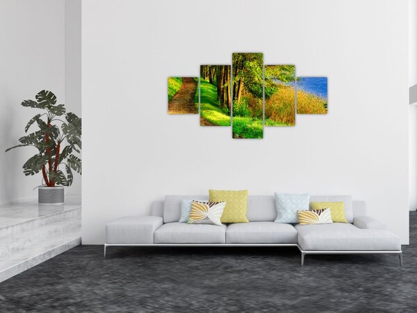 Obraz szlaku wzdłuż wody (125x70 cm)