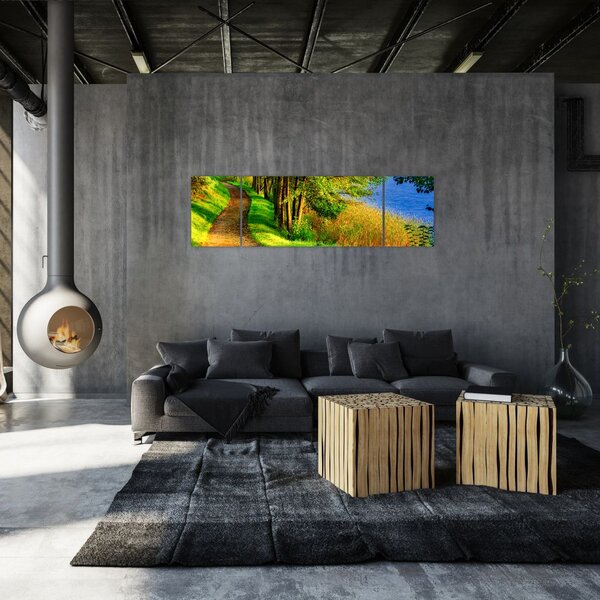 Obraz szlaku wzdłuż wody (170x50 cm)