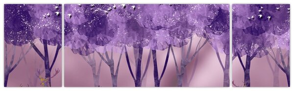 Obraz - Jeleń w magicznym lesie (170x50 cm)