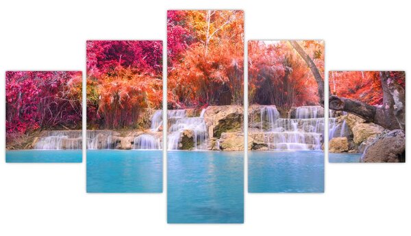 Obraz turkusowej laguny, Laos, Tat Kuang Si (125x70 cm)