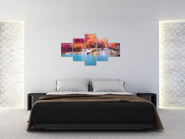 Obraz turkusowej laguny, Laos, Tat Kuang Si (125x70 cm)