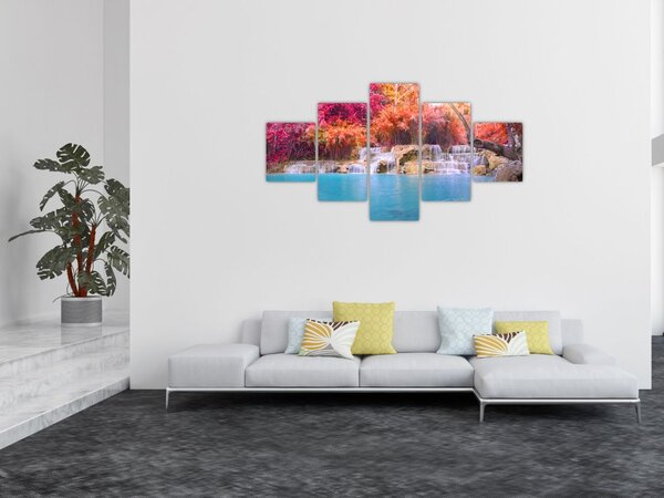 Obraz turkusowej laguny, Laos, Tat Kuang Si (125x70 cm)
