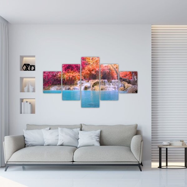 Obraz turkusowej laguny, Laos, Tat Kuang Si (125x70 cm)