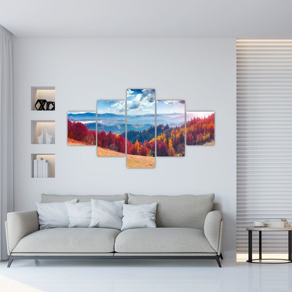 Obraz kolorowego jesiennego krajobrazu (125x70 cm)
