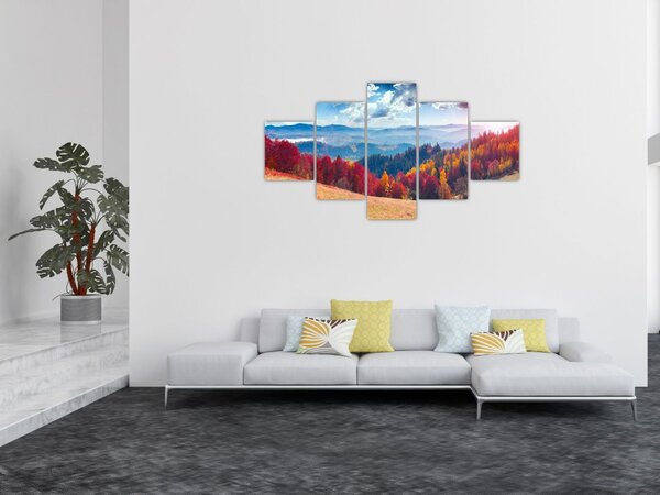 Obraz kolorowego jesiennego krajobrazu (125x70 cm)