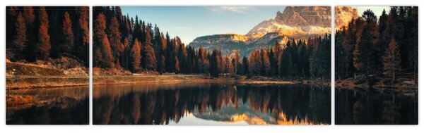 Obraz - Alpy, Włochy, Dolomity, Lago Antorno (170x50 cm)