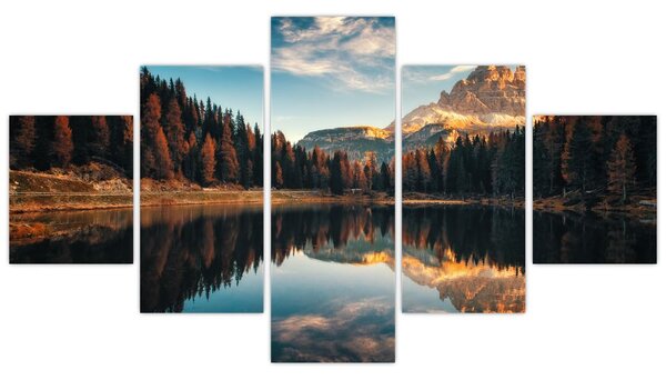 Obraz - Alpy, Włochy, Dolomity, Lago Antorno (125x70 cm)