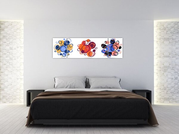 Obraz kolorowych kółek (170x50 cm)