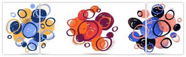 Obraz kolorowych kółek (170x50 cm)