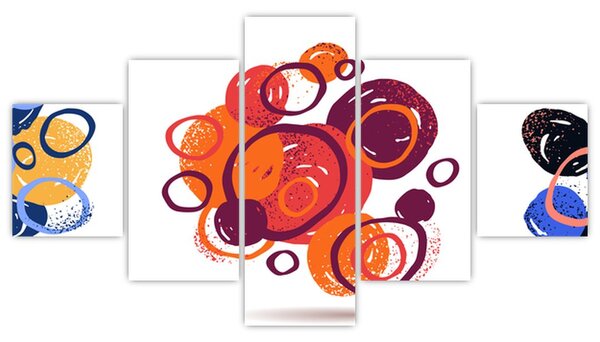 Obraz kolorowych kółek (125x70 cm)