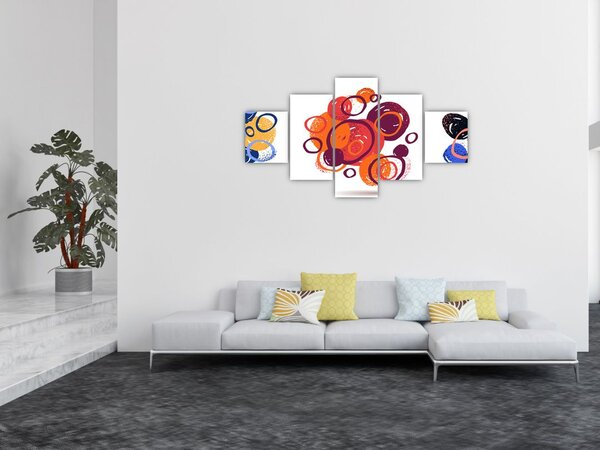 Obraz kolorowych kółek (125x70 cm)