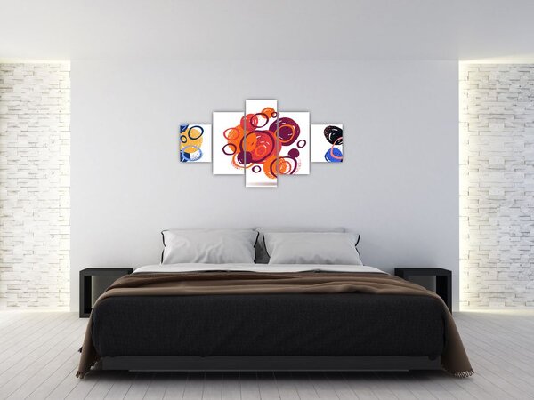 Obraz kolorowych kółek (125x70 cm)