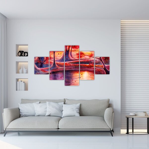 Obraz magicznego lasu (125x70 cm)