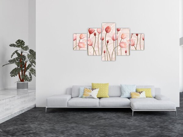 Obraz - Różowe tulipany (125x70 cm)