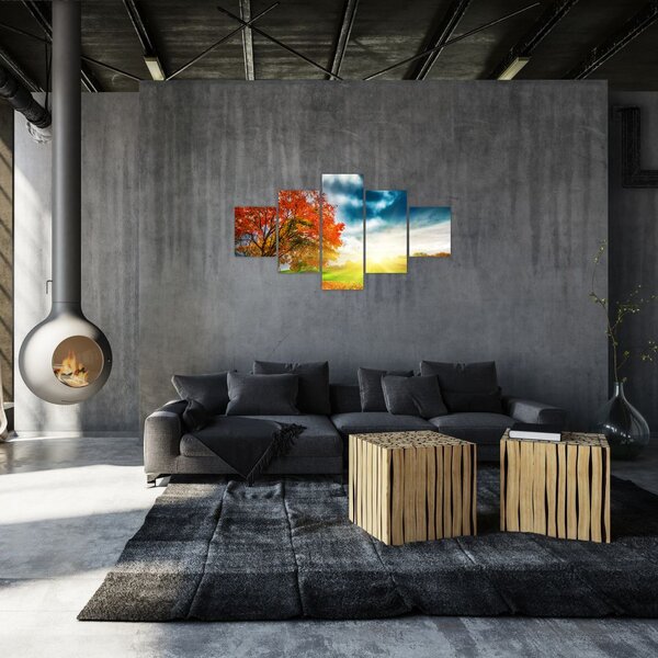 Obraz skąpanego w słońcu krajobrazu (125x70 cm)